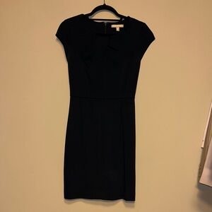 Banana Republic Black Knee-Length Sheath Dress with Cap Sleeves for Cocktail